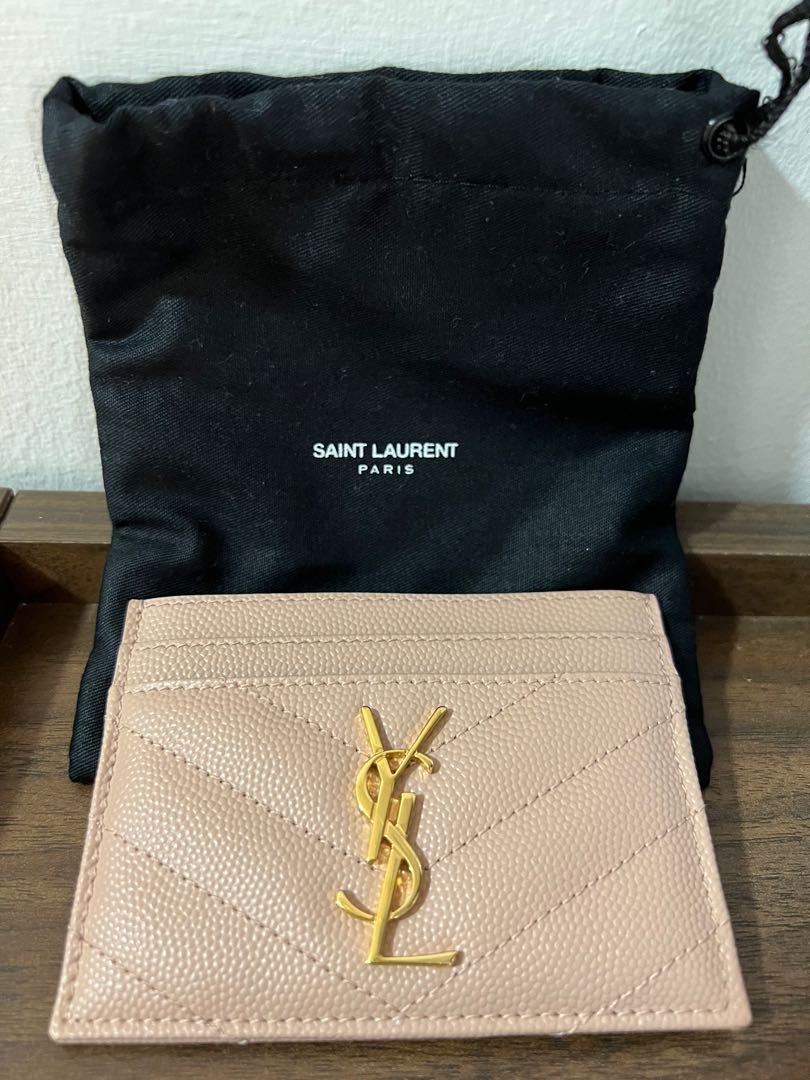 YSL card holder (pink), Women's Fashion, Bags & Wallets, Wallets & Card