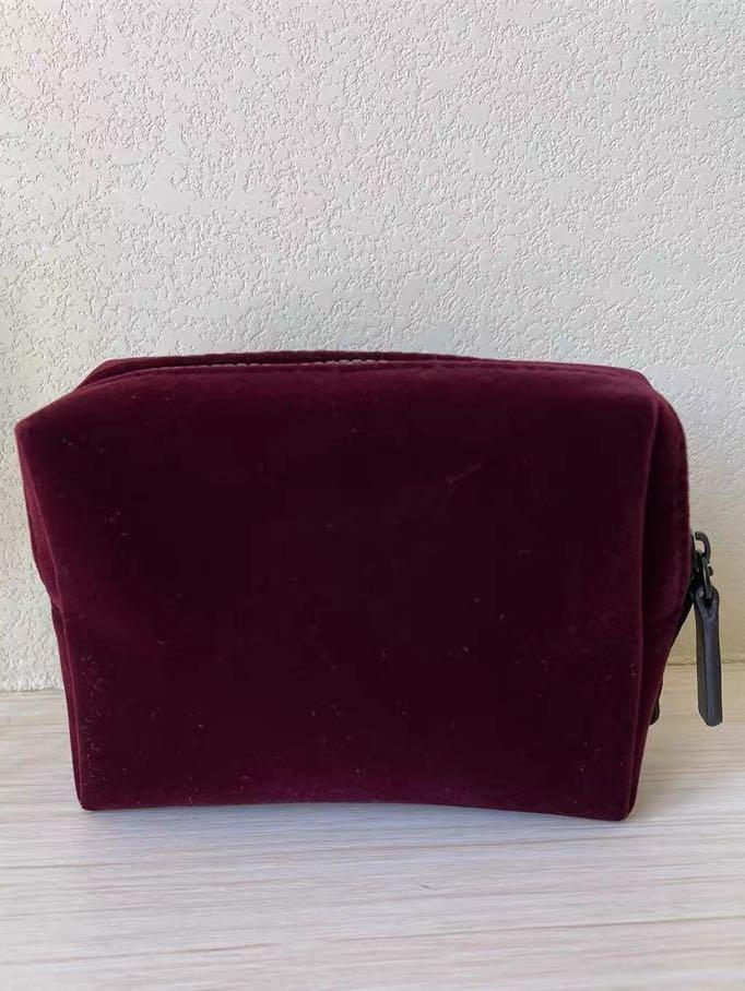 Suede deals makeup bag