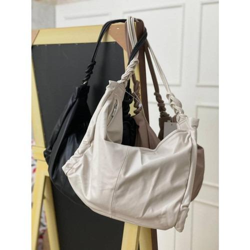 ZARA WHITE TOTE BAG WITH GATHERED SIDE DETAIL LARGE