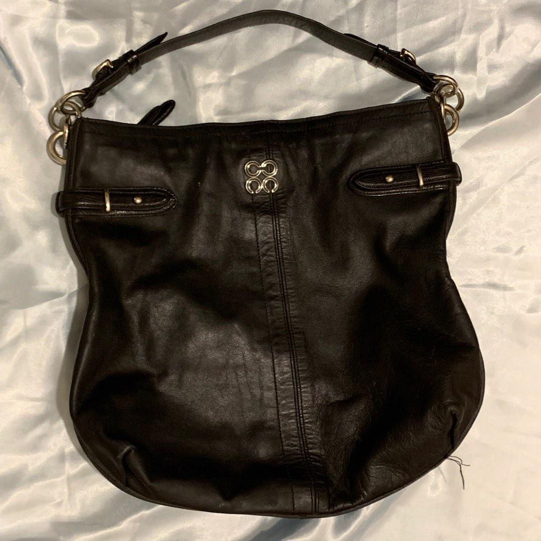 Black coach purse with silver hardware hotsell