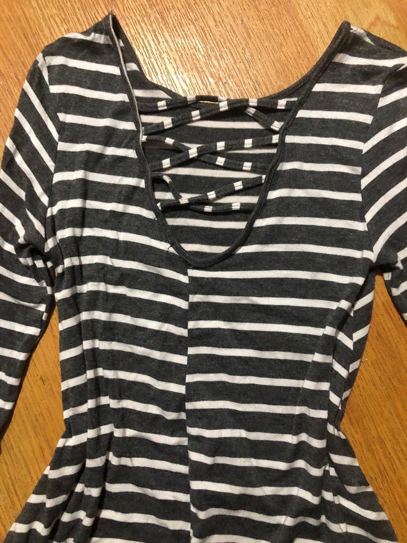 Rue 21 black and white striped dress hot sale