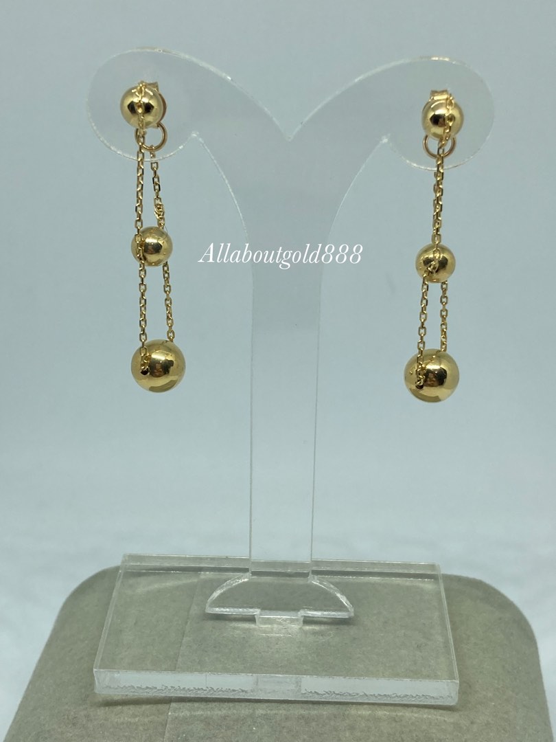 18K Saudi Gold Earrings, Women's Fashion, Jewelry & Organizers