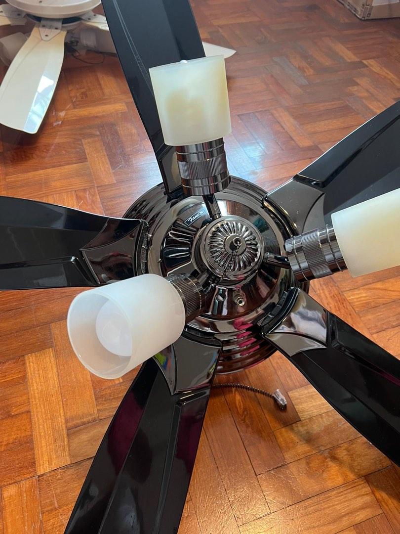 2x Big Ceiling Fan with light, Furniture & Home Living, Lighting & Fans