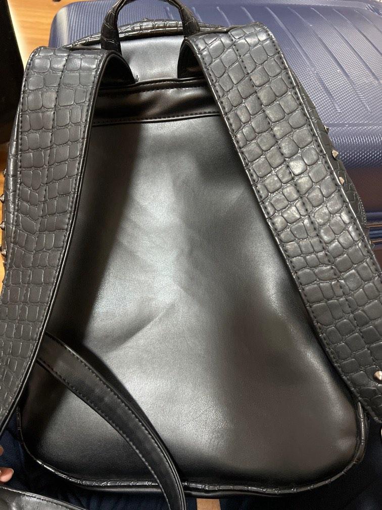 3d black wolf pu leather backpack on sale