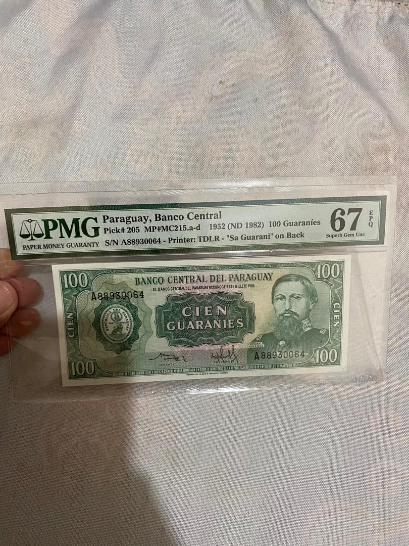 一張巴拉圭老鈔，亞軍分，售價400, 興趣及遊戲, 收藏品及紀念品, 錢幣- Carousell