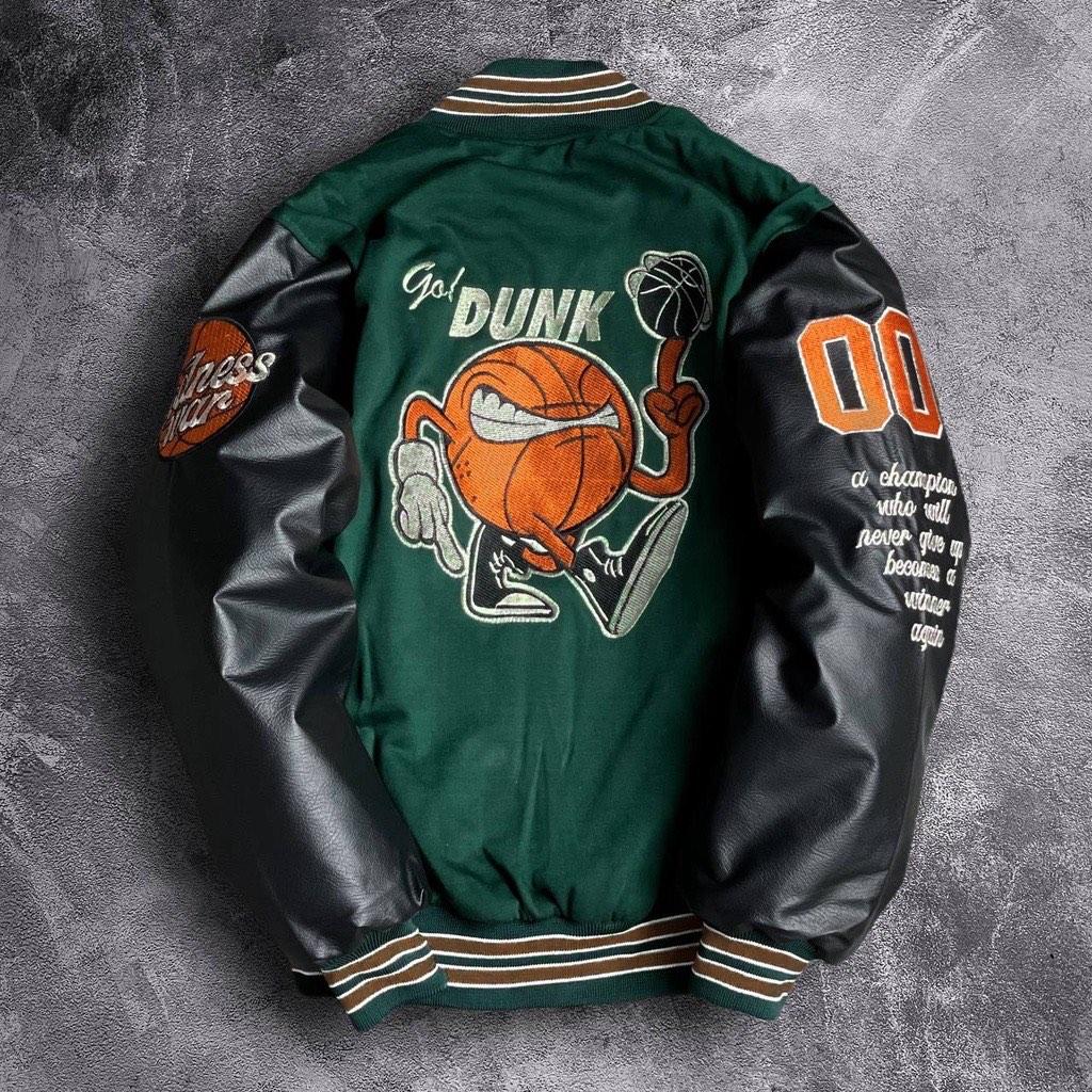 Leather hotsell basketball jacket