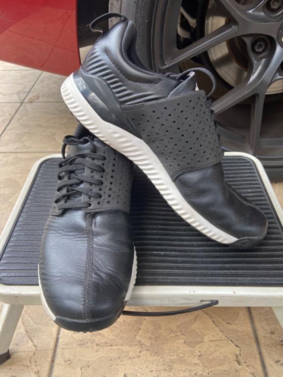 Adicross bounce leather new arrivals golf shoes  white/black/blue