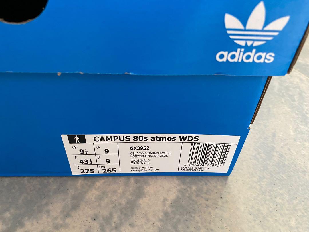 adidas x atmos x wind and sea campus 80s US9.5, 男裝, 鞋, 波鞋