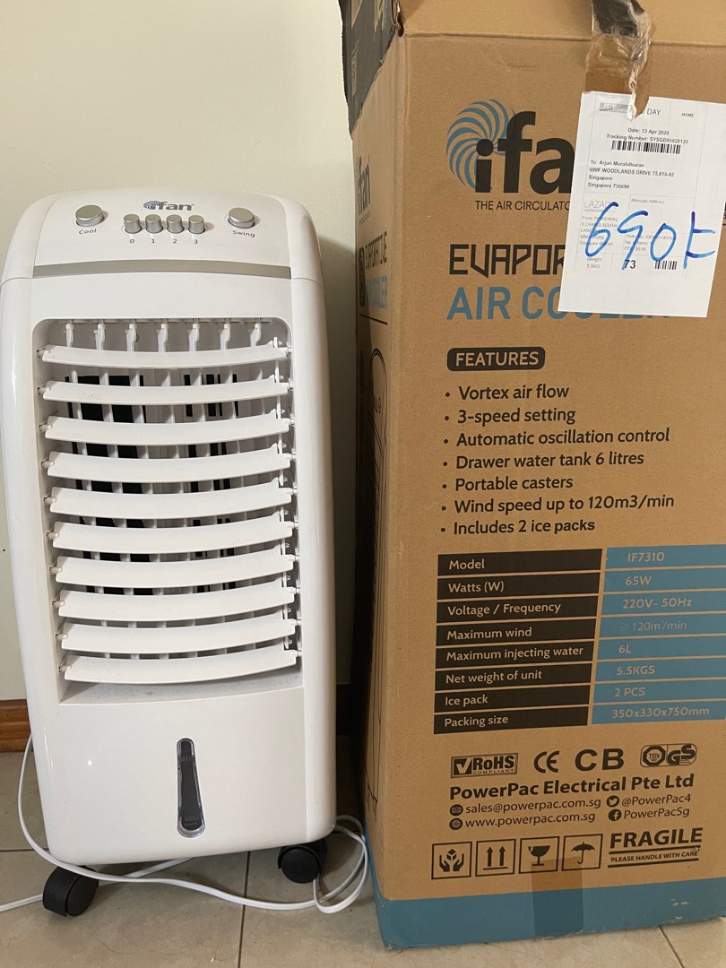 Air Cooler- iFan Air Cooler 65W Evaporative with Built-in Ionizer ...