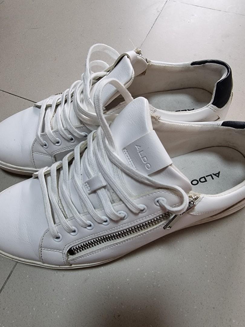Aldo Men US 9 UK 8 White Zip Shoe