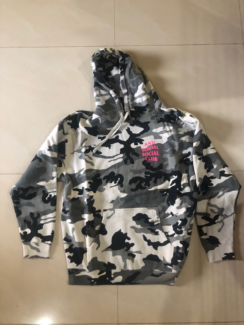 Anti Social Social Club Hoodie Army ASSC Fesyen Pria Pakaian