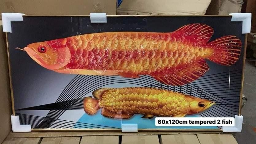 Arowana fish wall decor, fish wall frame decor, home decor (Category: Wall Decor) located in Manila. Submitted by aquarianworld (Listing ID 1179681962, Image 2). Description: Size: 60x120cm Material: Tempered with crystal/diamond attached on it ❌no glass frame covered ⭐️PM us the design that you would like to order.