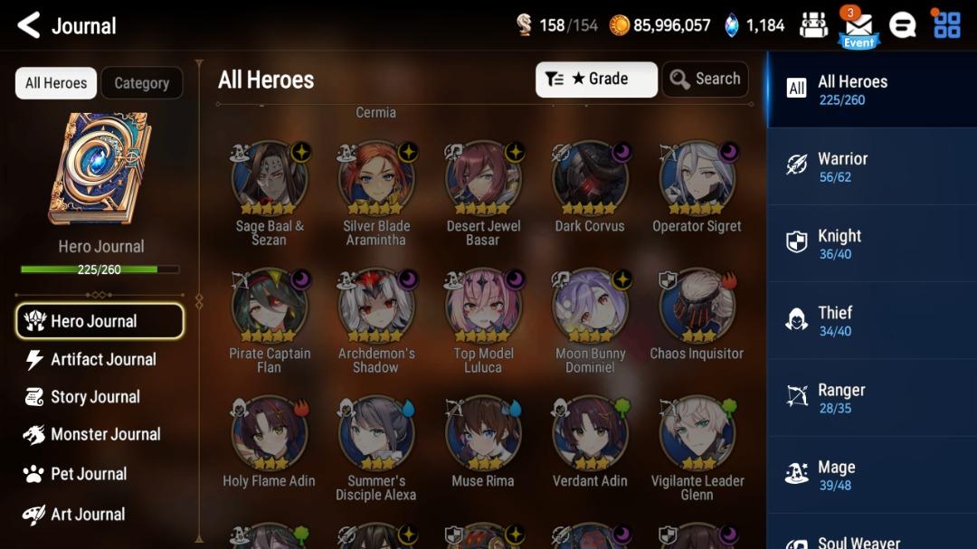 [ASIA] Epic Seven Emperor RTA Account, Video Gaming, Gaming Accessories ...