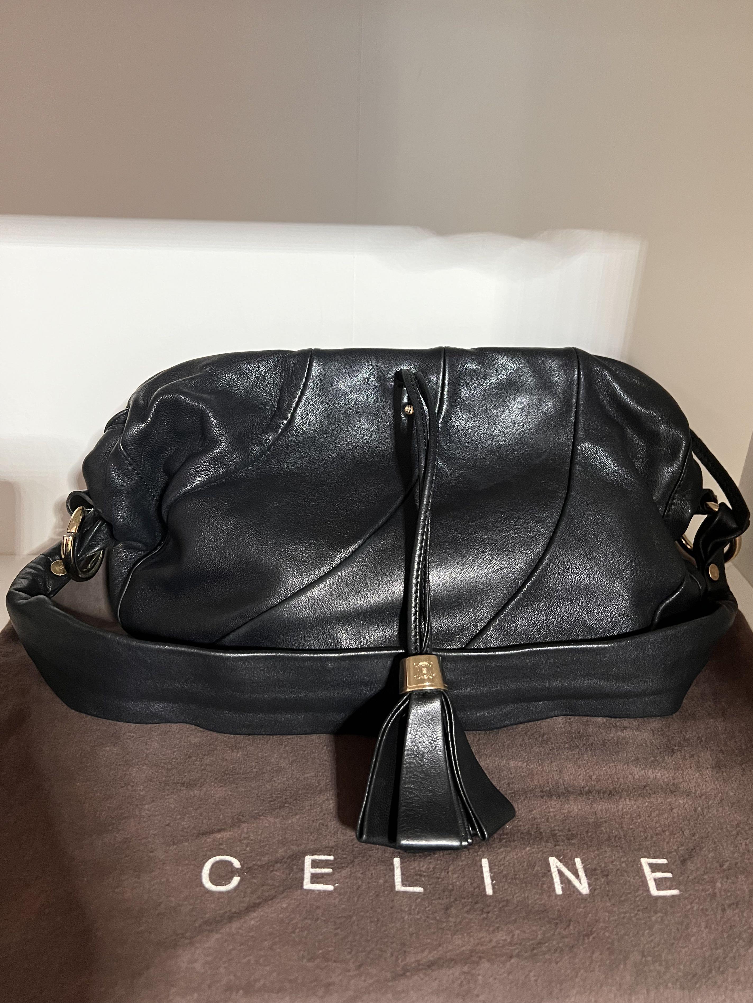 Celine Chain Shoulder Bag Black For Women 13in/33cm %