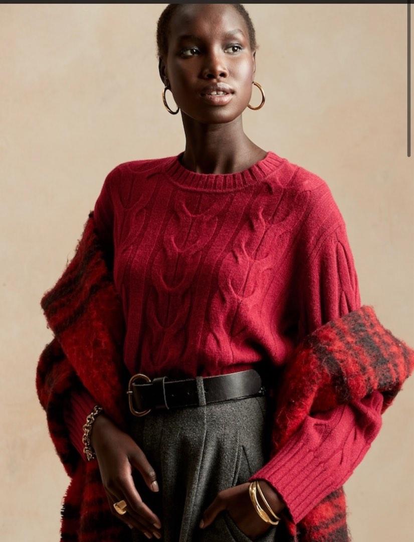 BNWOT Banana Republic Italian Merino Wool Cable Knit Sweater in