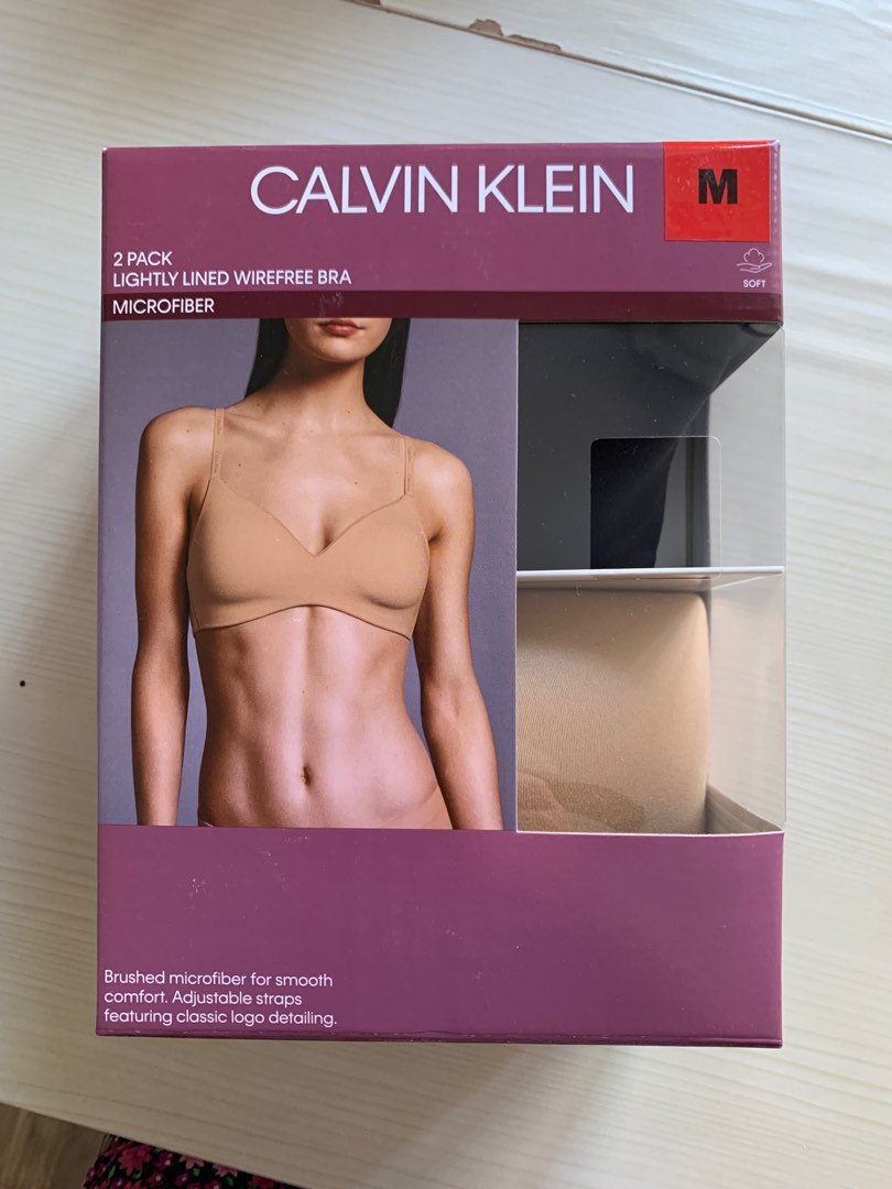 Calvin Klein Womens 2-Pack Lightly Lined Wirefree Bra, 女裝, 內衣和休閒服- Carousell