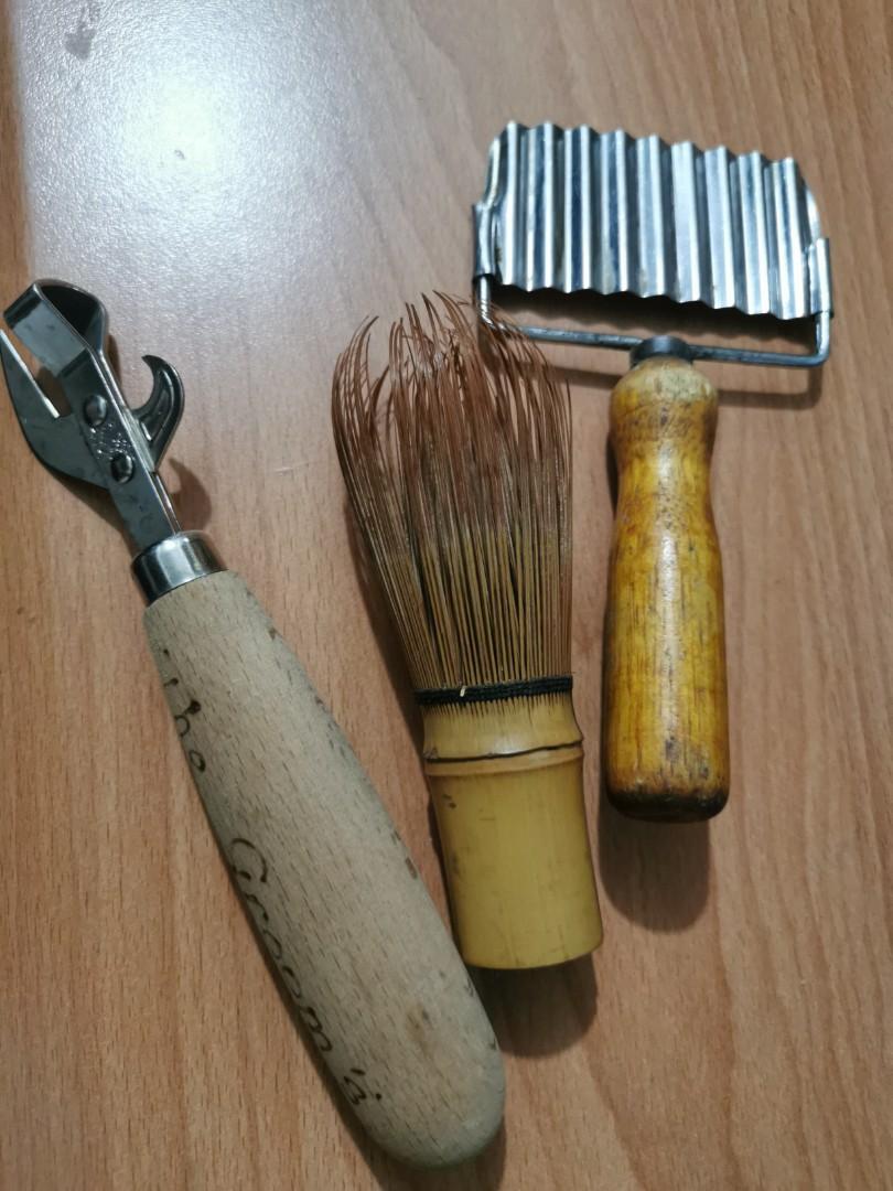 Can opener/wooden whisk (Category: Other Kitchenware & Tableware) located in Manila. Submitted by eicho (Listing ID 1179842983, Image 1). Description: can opener, wooden whisk and potato cutter take all for only 150.