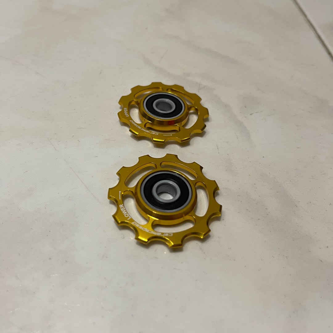 Ceramicspeed 20th anniversary golden jockey wheels, Sports Equipment
