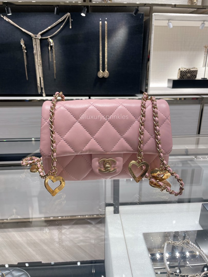 CHANEL 22B Flap Bag 💕 Heart Charms, Luxury, Bags & Wallets on