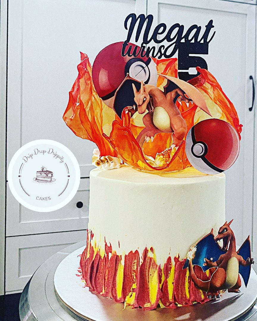 Pokemon Charizard Cake Topper. PERSONALISED Lolly Loot Bag Party Supplies  Flags | eBay