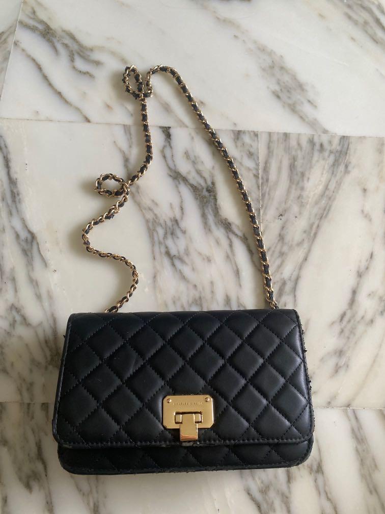 Charles and keith quilted sling bag top