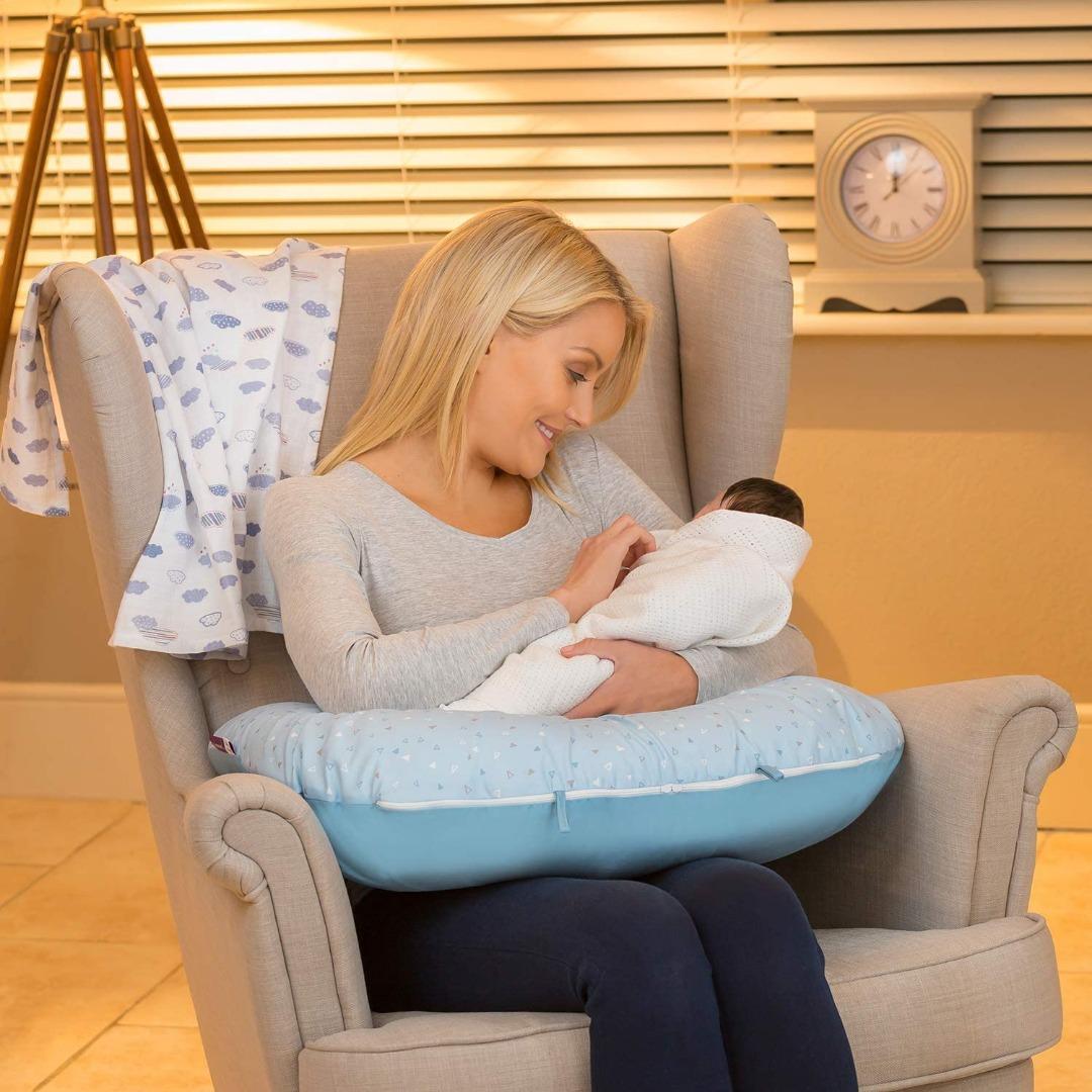 Clevamama ClevaCushion Nursing Pillow and Baby Nest, Blue, Babies