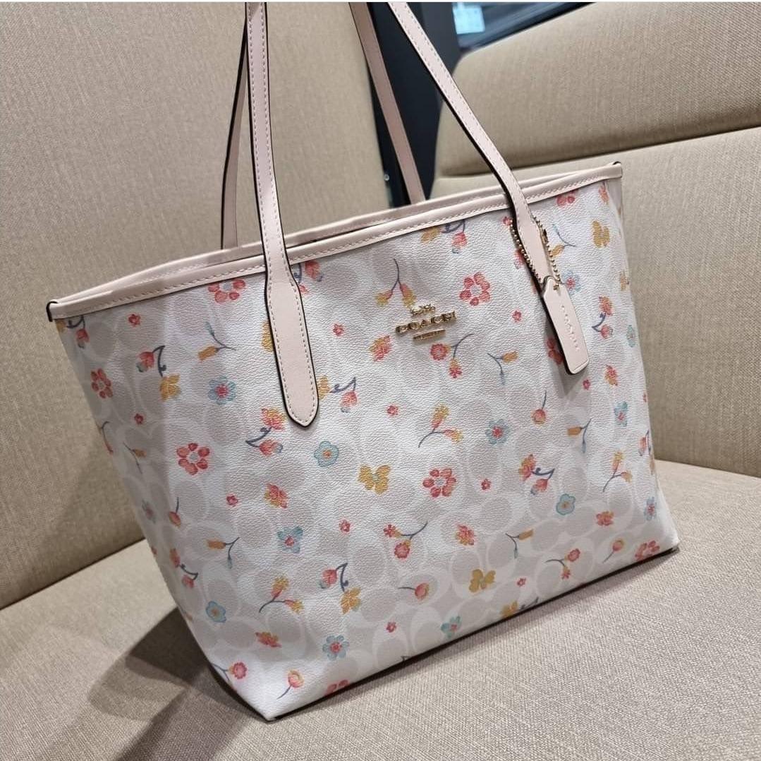 COACH®  City Tote In Signature Canvas With Mystical Floral Print