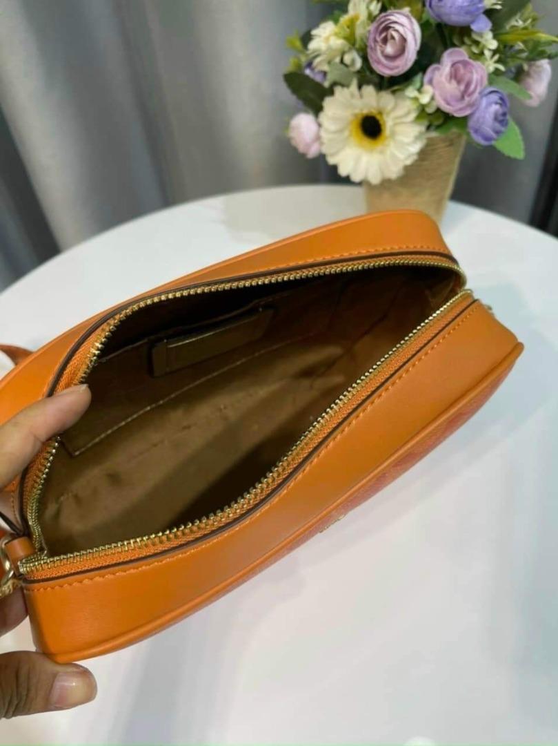 Coach Jamie Camera Bag In Blocked Signature Canvas CA169 Orange Pale