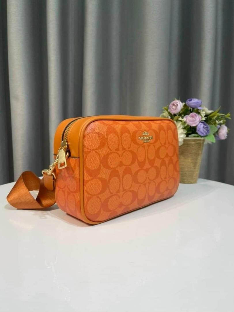 Coach Jamie Camera Bag In Blocked Signature Canvas CA169 Orange Pale