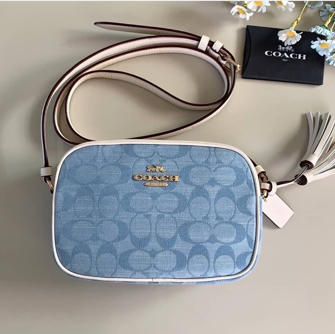 Coach Mini Jamie Camera Bag In Signature Chambray CA732 Light Denim