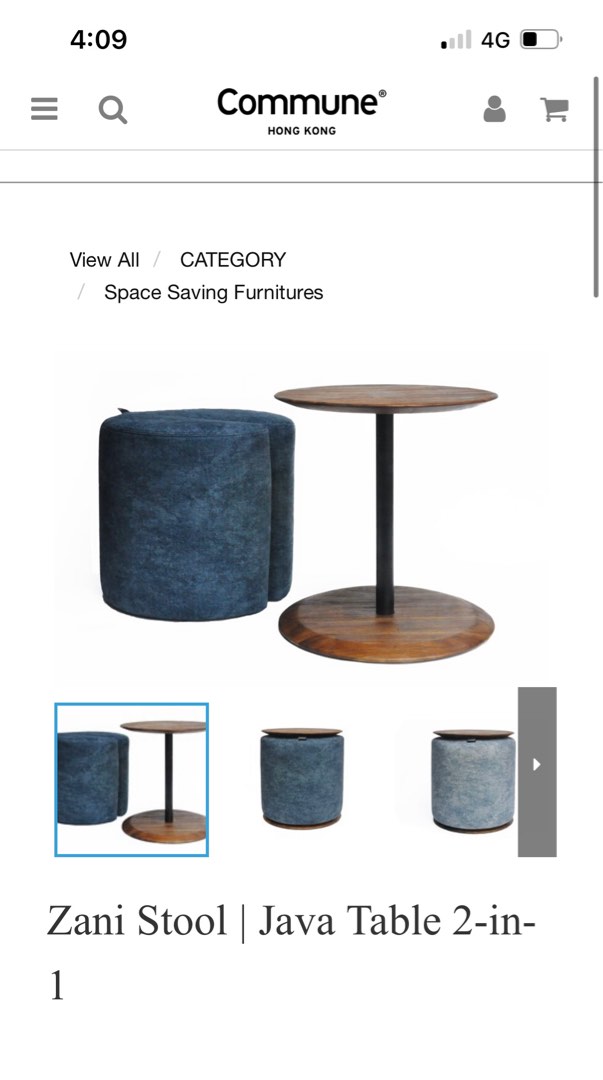 Commune Zani stool / Java table 2-in-1, Furniture & Home Living ...