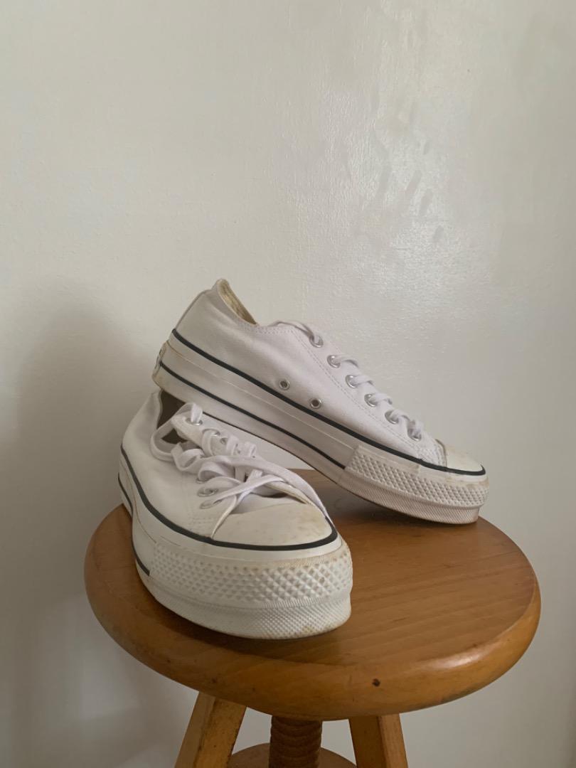 Platform converse hotsell white low cut
