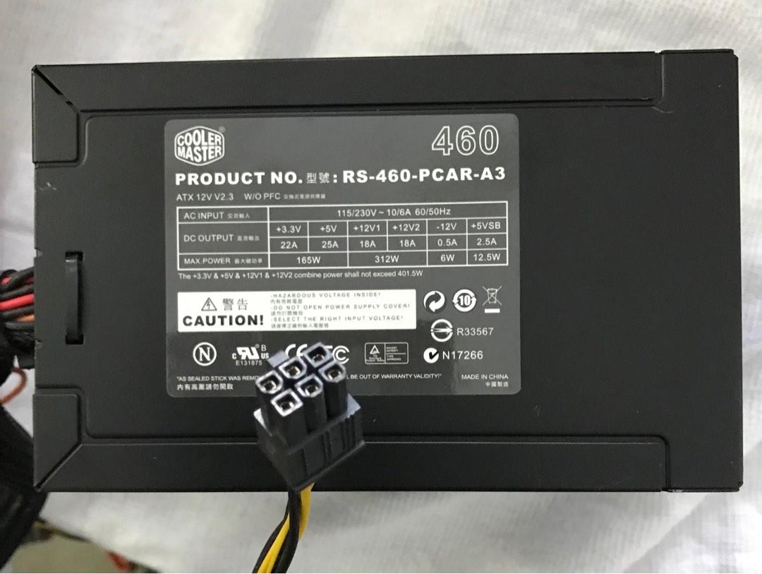 COOLER MASTER RS-460-PCAR-A3 POWER SUPPLY, Computers & Tech, Parts ...