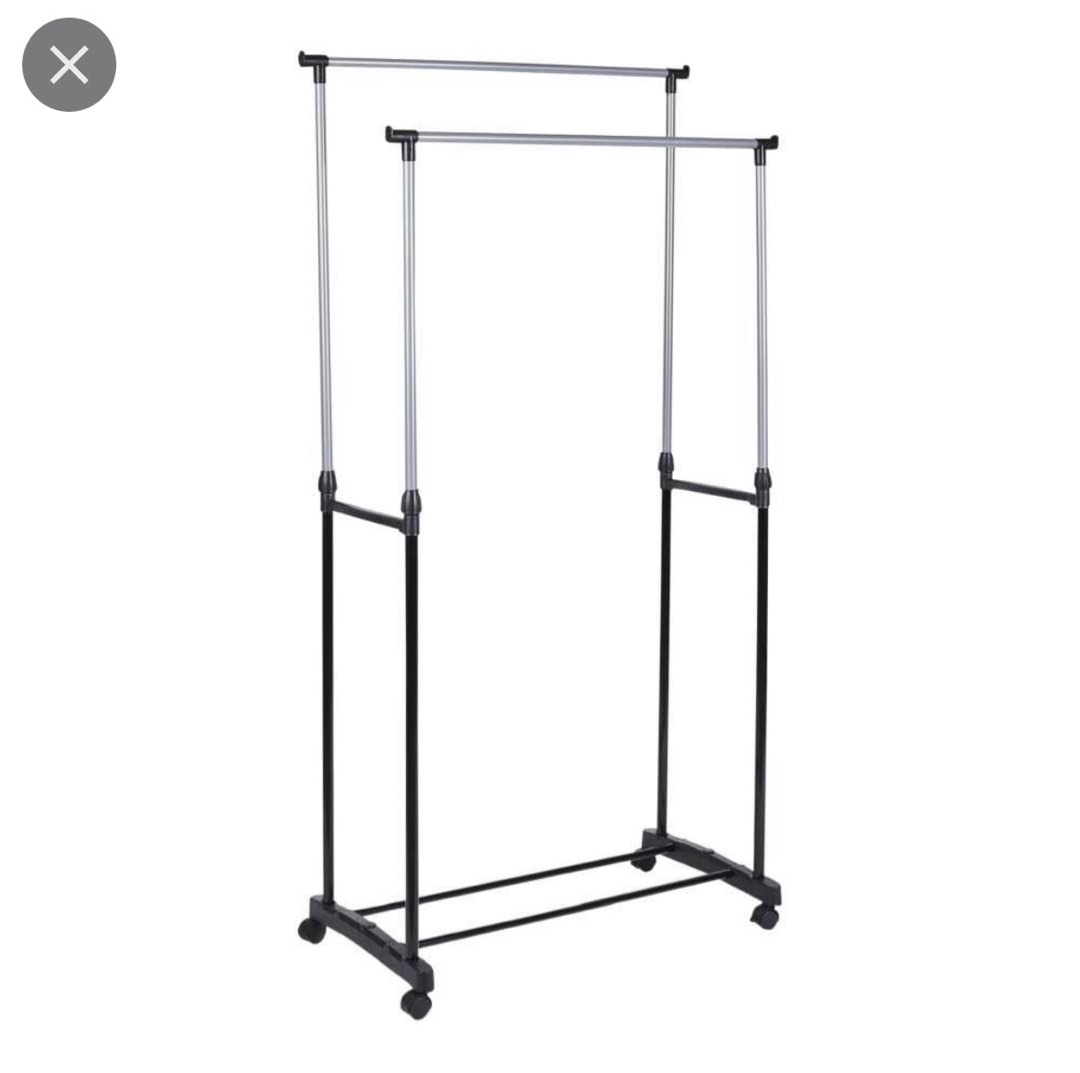 Double garment rack with wheels, Furniture & Home Living, Home