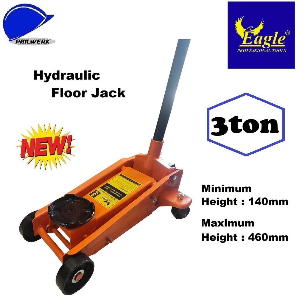 Eagle Hydraulic Floor Jack 3Tons ( Minimum Height 140mm / Maximum Height 460mm ), Commercial