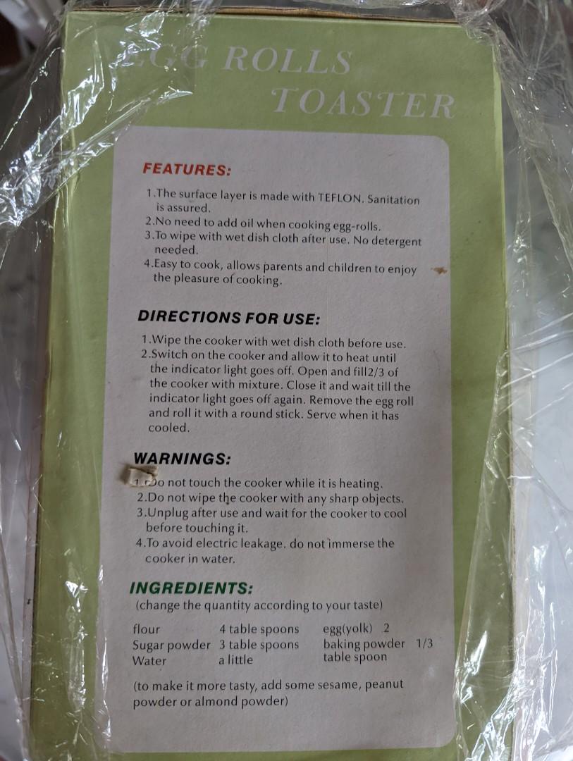 Egg roll love letter machine, TV & Home Appliances, Kitchen Appliances