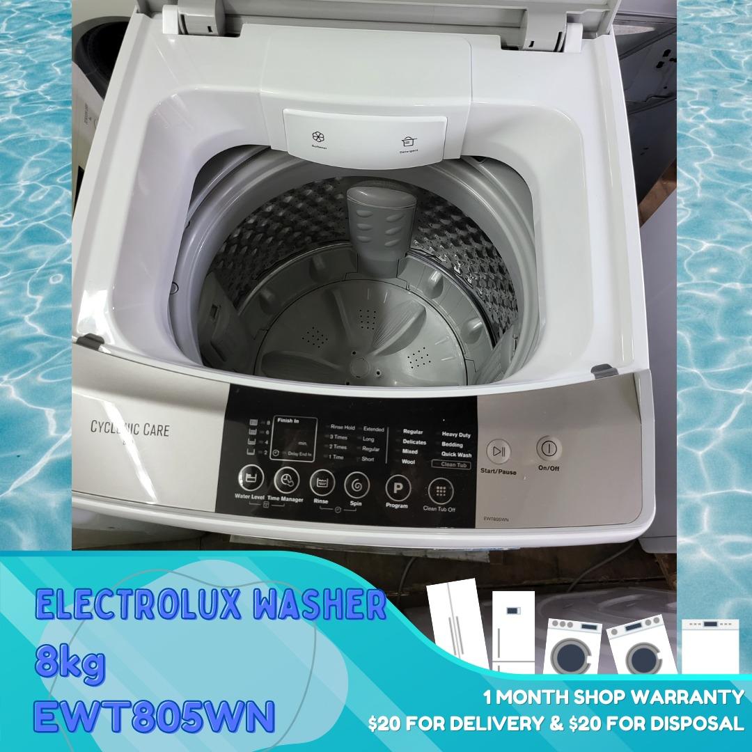 ELECTROLUX Top Load Washer 8kg EWT805WN, TV & Home Appliances, Washing