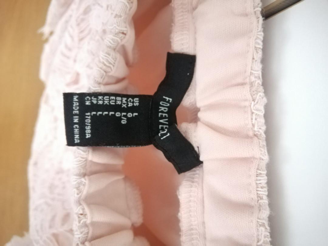 F21 lace off shoulder top with strap (Category: Blouses) located in Cebu City. Submitted by declutter101_ (Listing ID 1179717310, Image 3). Description: The size is large but could small..