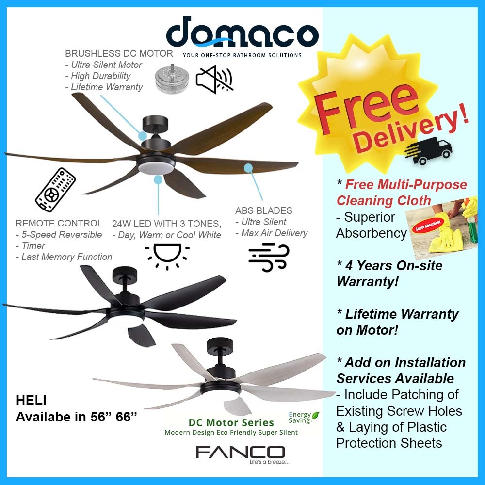 Fanco Huracan 52" DC Ceiling Fan with Remote, Furniture & Home Living