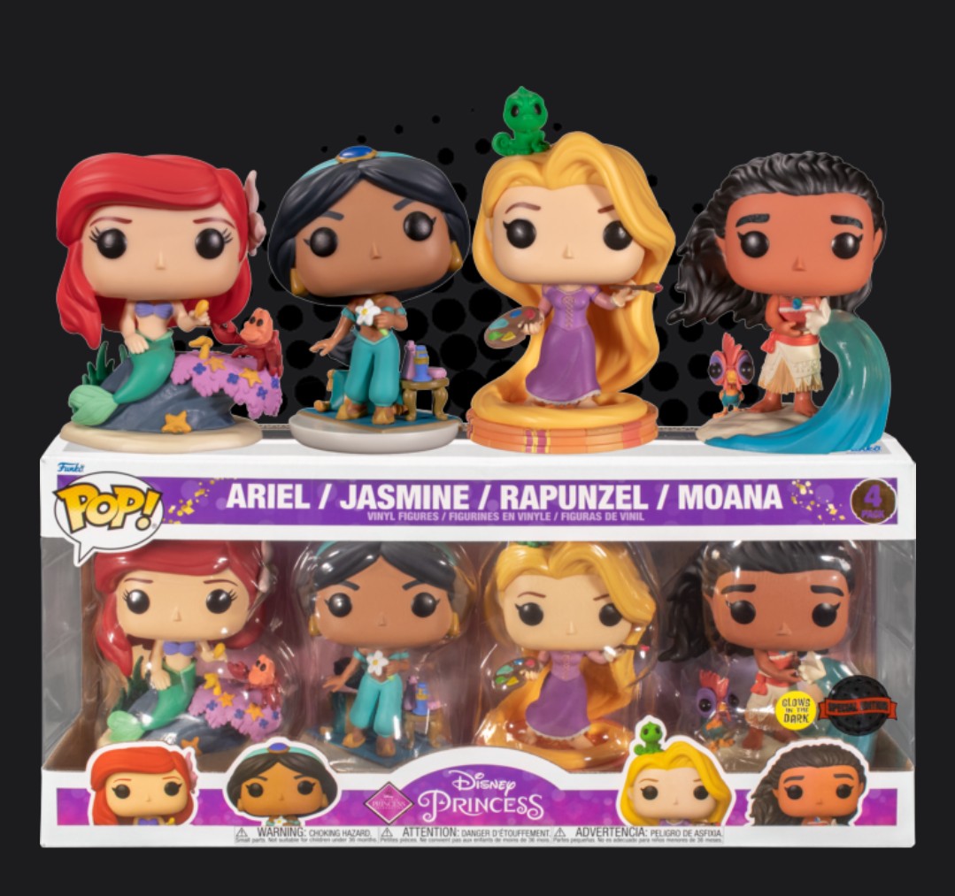 Disney Princess - Ultimate Glow 4-Pack: Ariel, Jasmine, Rapunzel, Moana