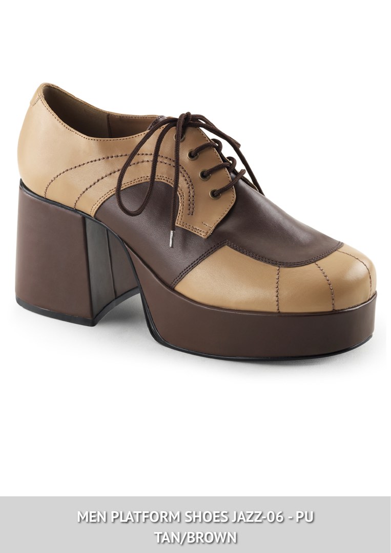 Funtasma Men Platform Shoes JAZZ06 PU Tan/Brown, Women's Fashion