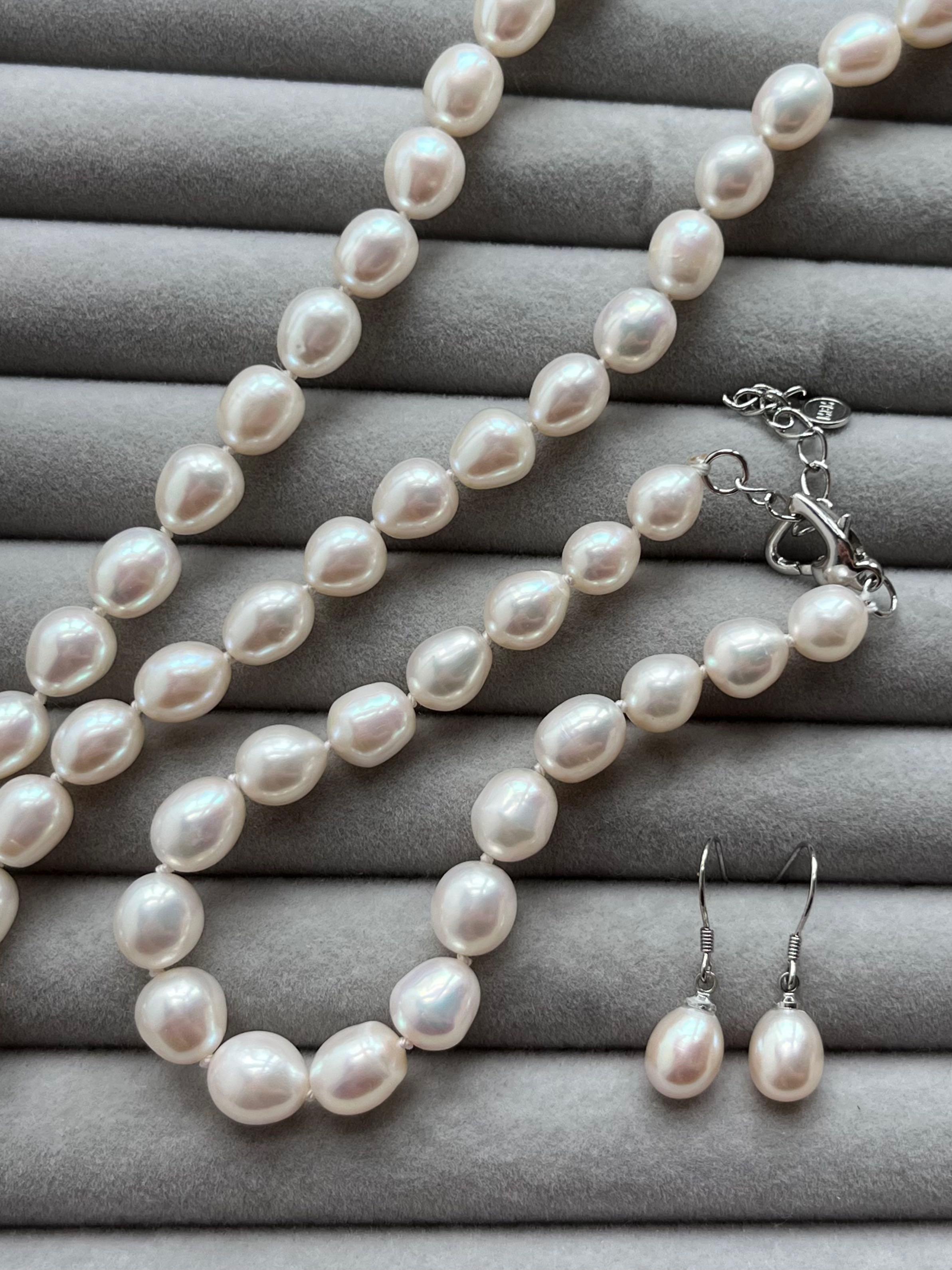 White pearl sale jewellery set