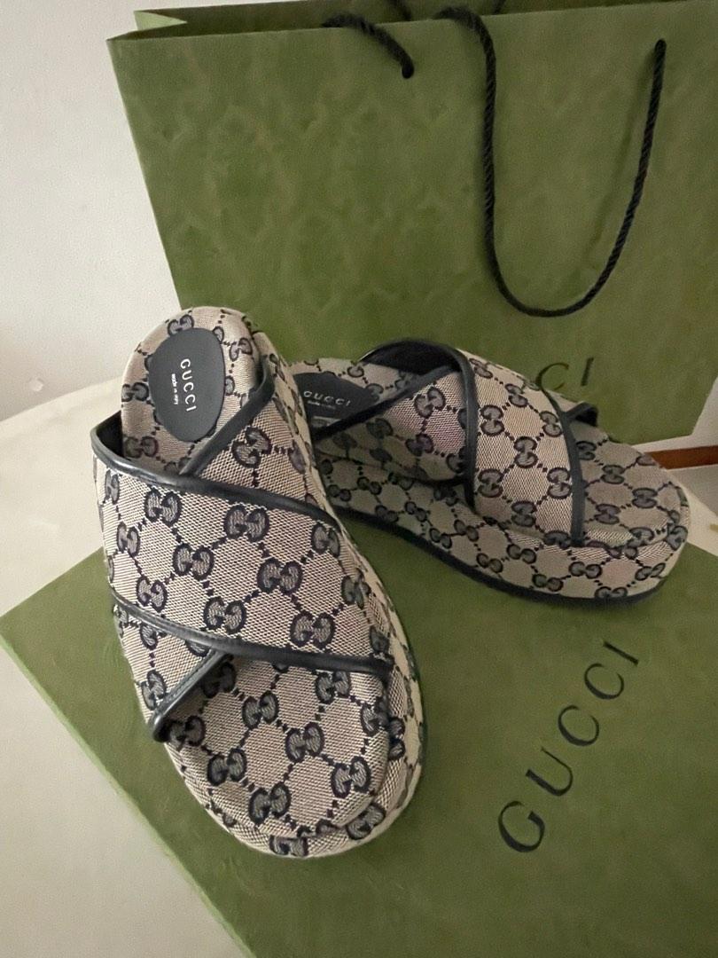 GUCCI GG platform slide sandal Luxury Sneakers Footwear on