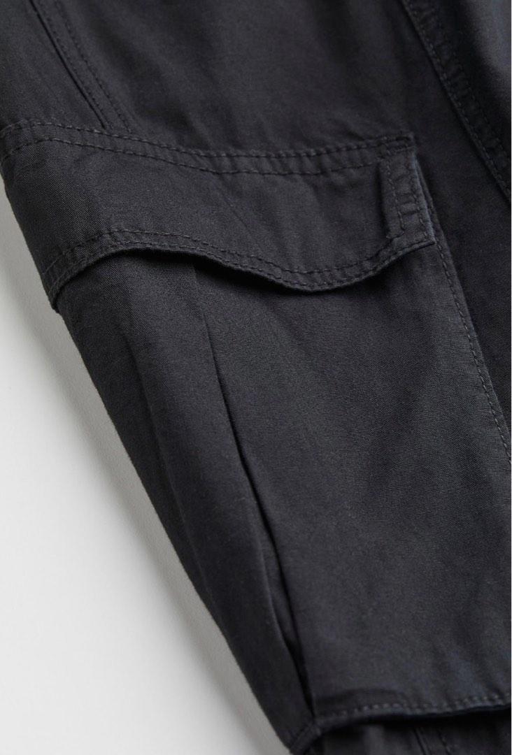 H&M - Canvas cargo trousers - Black Dark