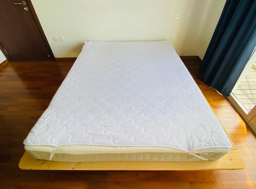 Ikea bedframe + mattress queen size, Furniture & Home Living, Furniture