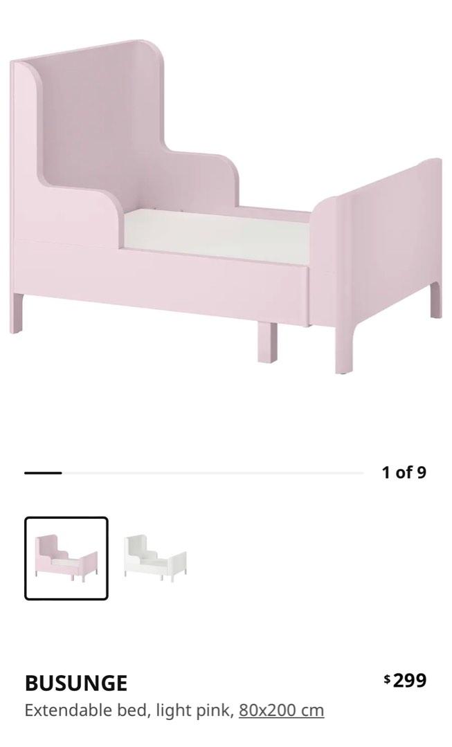 Ikea extendable bed (pink), Babies & Kids, Baby Nursery & Kids Furniture, Childrens' Beds on