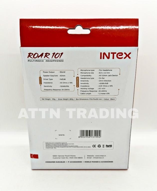 Intex roar 101 on sale multimedia wired headphones