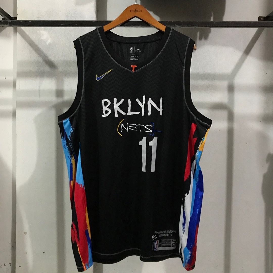 Tshirt Baju kaos Basket Premium Brooklyn Nets Logo Jean-Michel Basquiat -  Hitam
