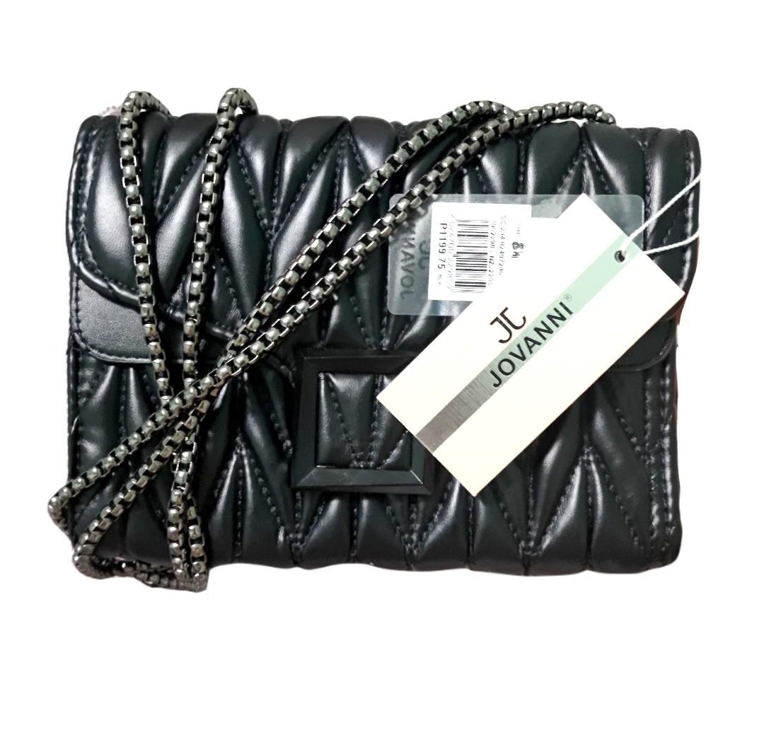 JOVANNI Black Quilted Shoulder/Sling Bag, Women's Fashion, Bags