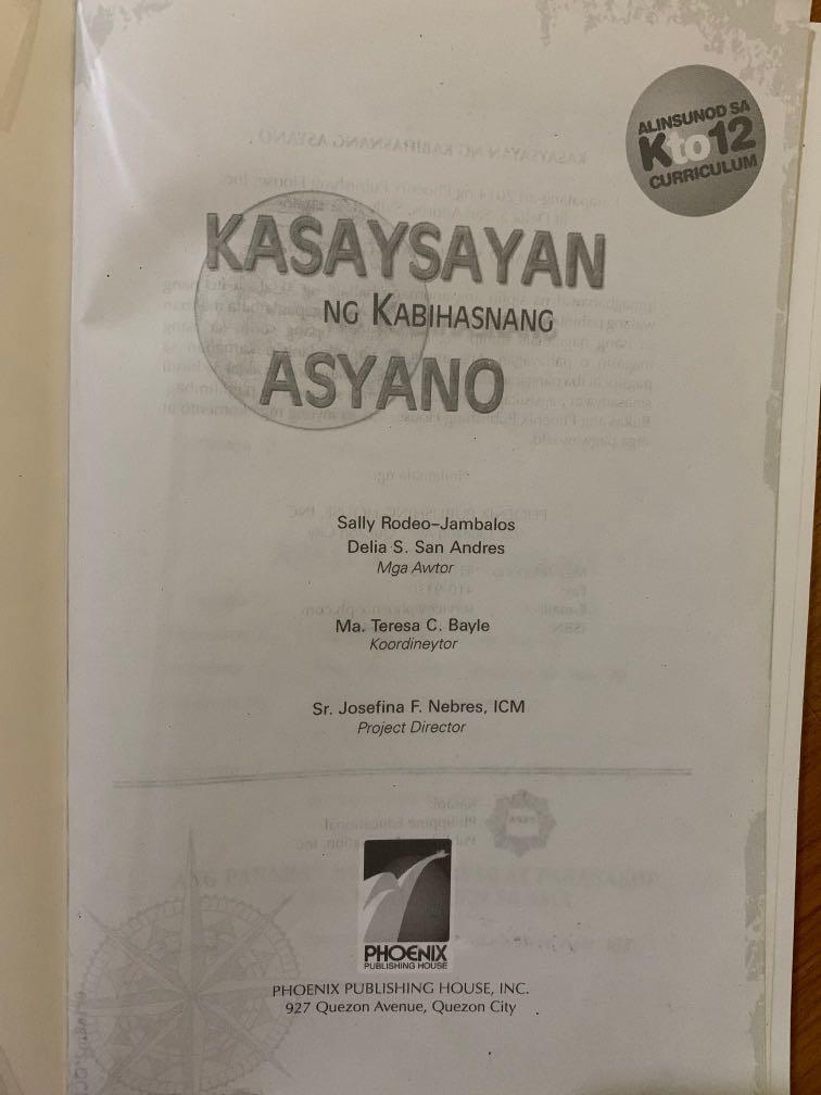 Kasaysayan ng Kabihasnang Asyano (Category: Textbooks) located in Manila. Submitted by essentials.mnl (Listing ID 1179687467, Image 2). Description: dm for more pics n vids used for grade 7 has minimal writings.
